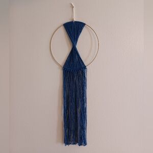 Navy Blue Macrame Wall Hanging